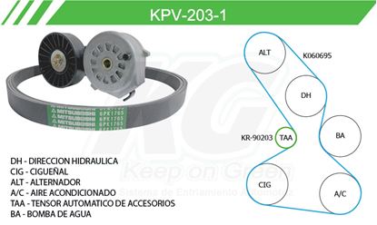 Imagen de Kit de Accesorios con Banda Poly-V KPV-203-1