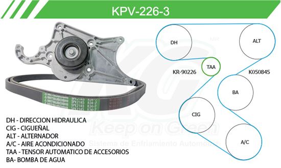 Imagen de Kit de Accesorios con Banda Poly-V KPV-226-3