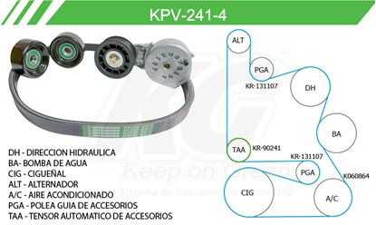 Imagen de Kit de Accesorios con Banda Poly-V KPV-241-4