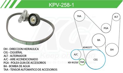 Imagen de Kit de Accesorios con Banda Poly-V KPV-258-1