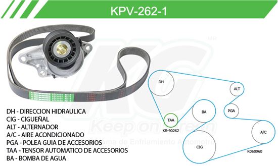 Imagen de Kit de Accesorios con Banda Poly-V KPV-262-1
