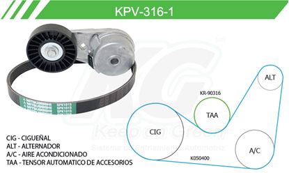 Imagen de Kit de Accesorios con Banda Poly-V KPV-316-1