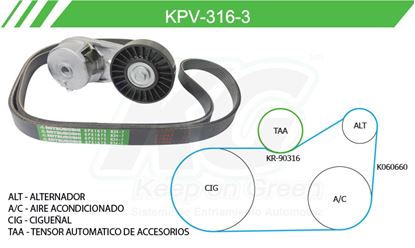 Imagen de Kit de Accesorios con Banda Poly-V KPV-316-3