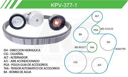 Imagen de Kit de Accesorios con Banda Poly-V KPV-377-1