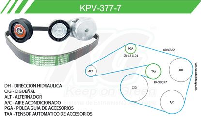 Imagen de Kit de Accesorios con Banda Poly-V KPV-377-7