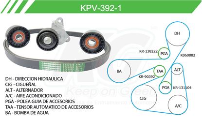 Imagen de Kit de Accesorios con Banda Poly-V KPV-392-1