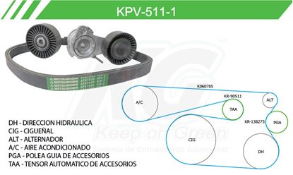 Imagen de Kit de Accesorios con Banda Poly-V KPV-511-1